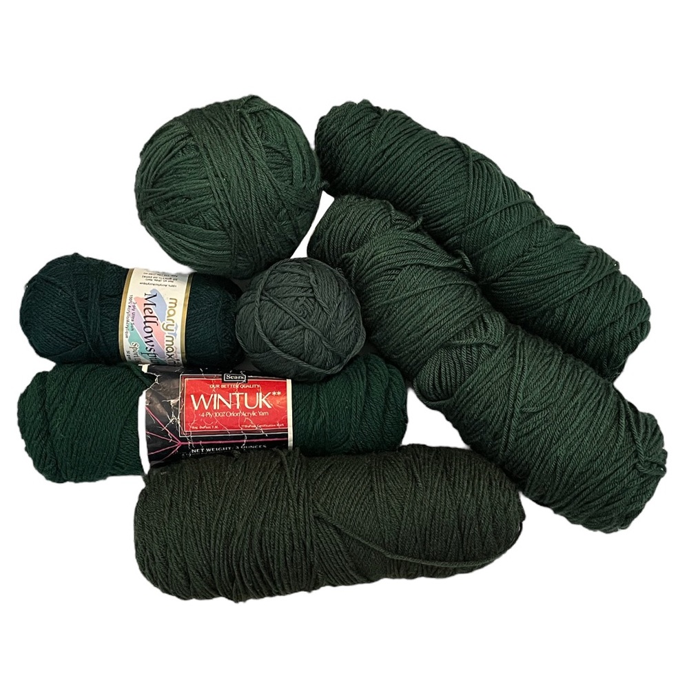 Lot of Mixed Yarn in Green Color